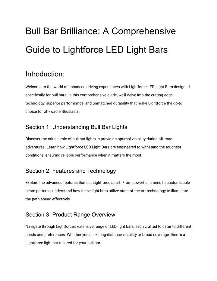 bull bar brilliance a comprehensive