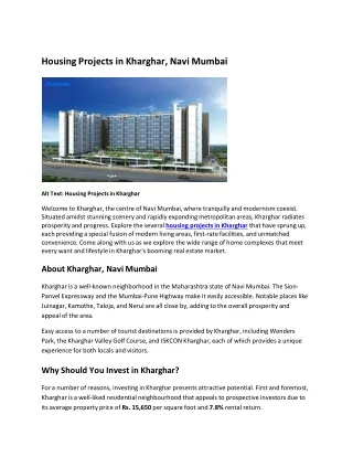 Explore the Latest Housing Projects in Kharghar