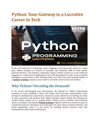 Python Your Gateway to a Lucrative Career in Tech