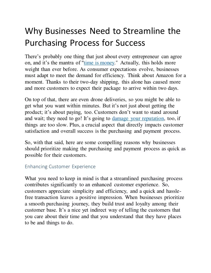 why businesses need to streamline the purchasing