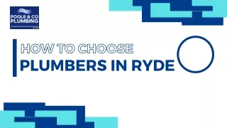 How To Choose Plumbers in Ryde