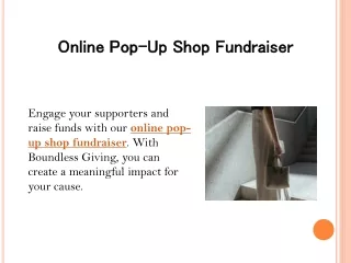 Online Pop-Up Shop Fundraiser