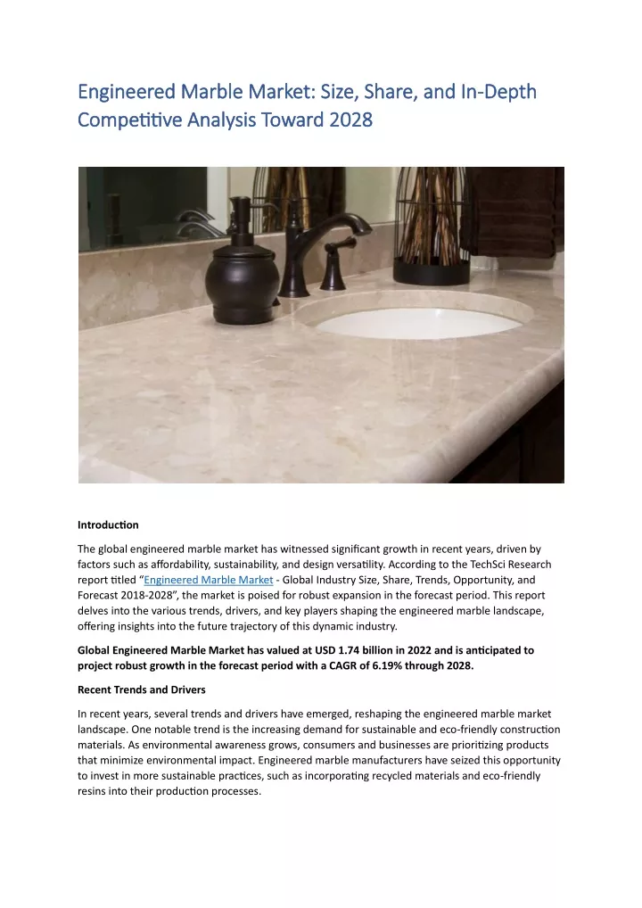 PPT - Engineered Marble Market: Size, Share, and In-Depth Competitive ...