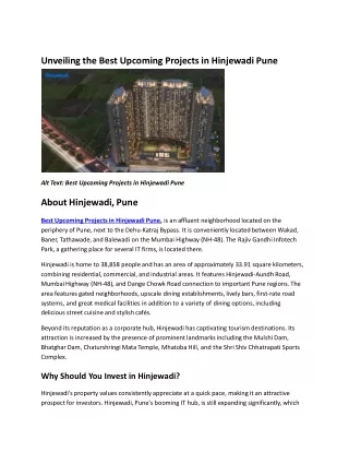 Best Upcoming Projects in Hinjewadi, Pune