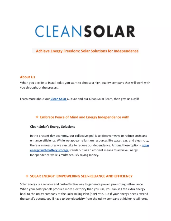 achieve energy freedom solar solutions