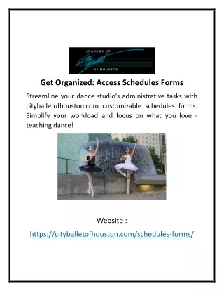 Get Organized: Access Schedules Forms