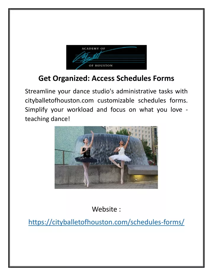 get organized access schedules forms