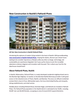 Upcoming New Construction in Nashik, Pathardi Phata