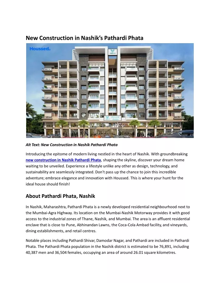 new construction in nashik s pathardi phata