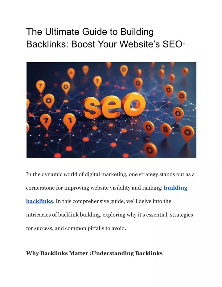 the ultimate guide to building backlinks boost