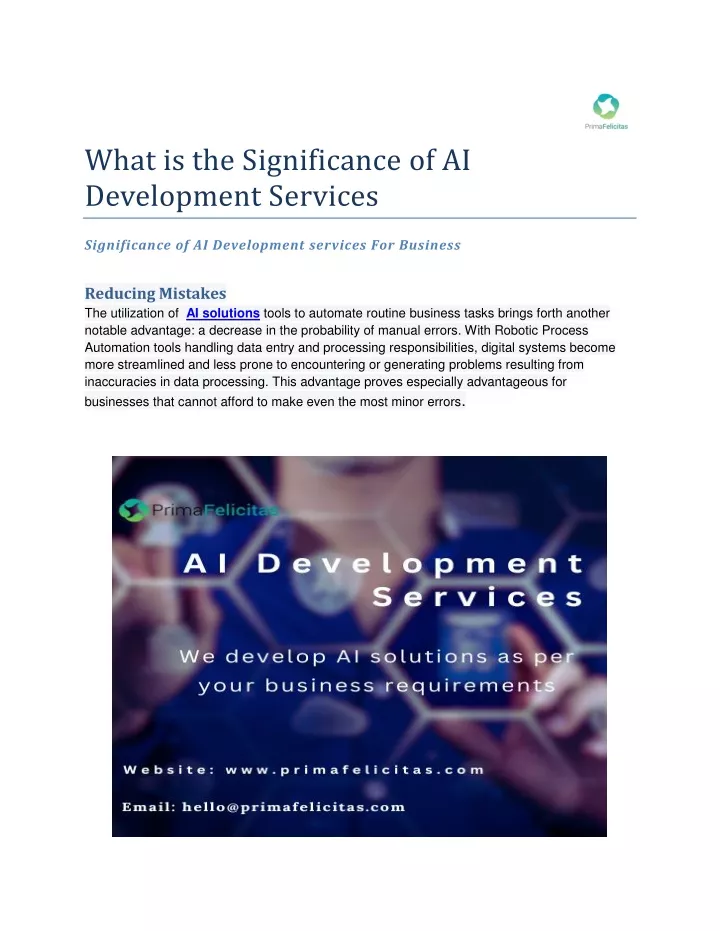 what is the significance of ai development