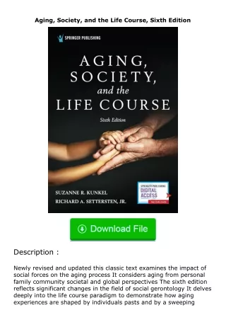 ❤️get (⚡️pdf⚡️) download Aging, Society, and the Life Course, Sixth Edition