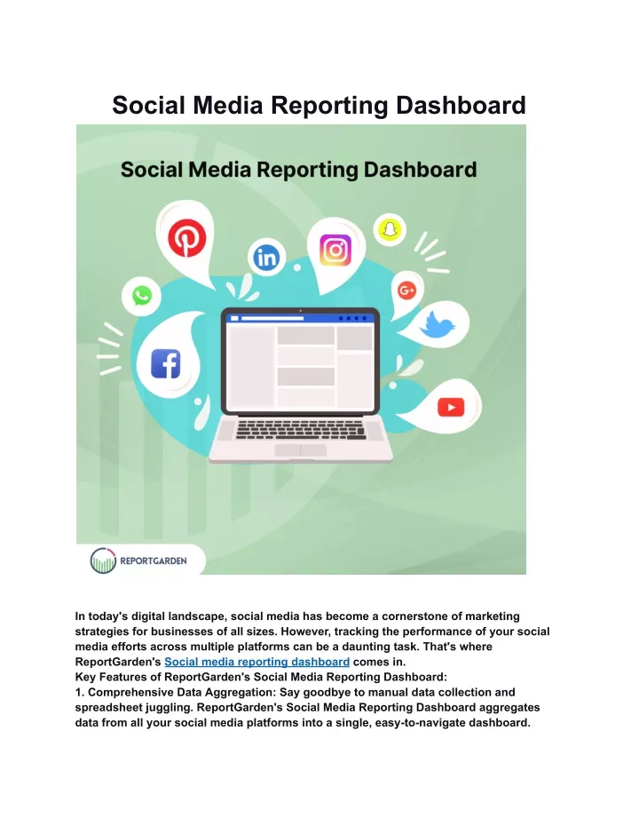 social media reporting dashboard