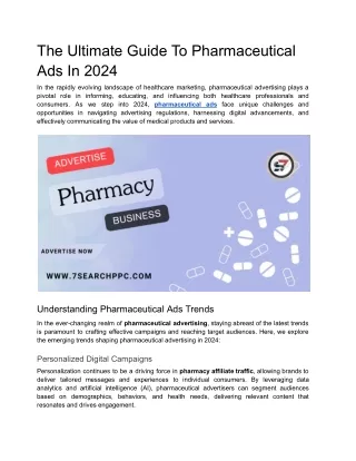 The Ultimate Guide To Pharmaceutical Ads In 2024
