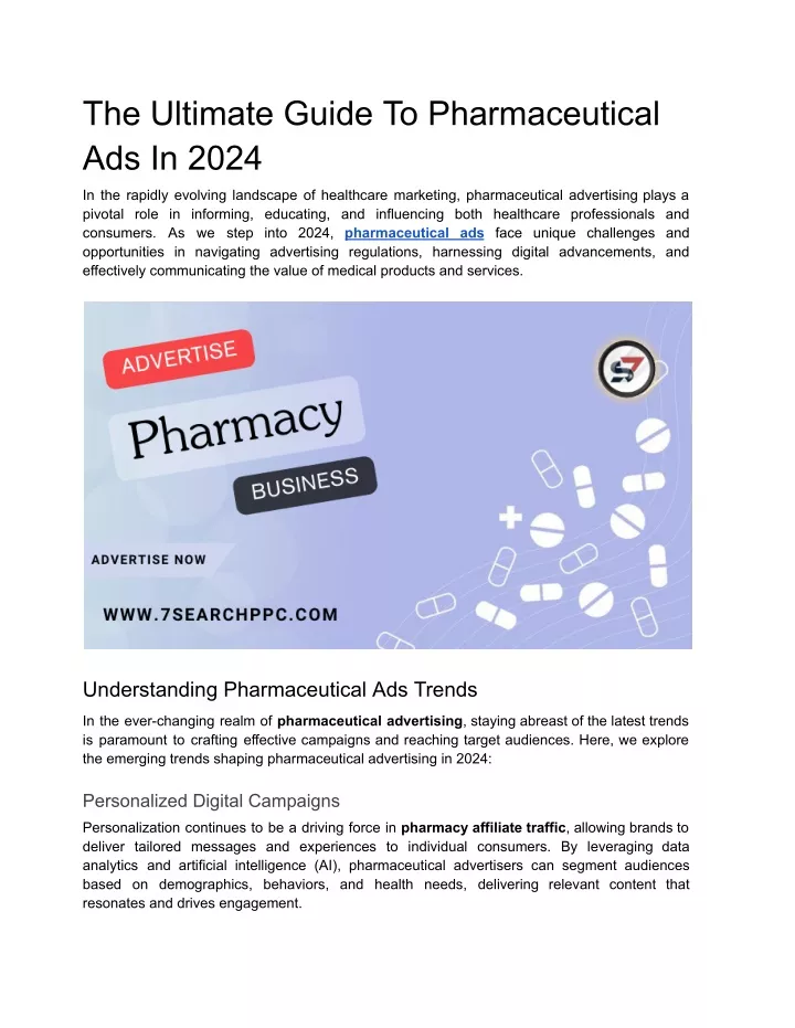 the ultimate guide to pharmaceutical ads in 2024