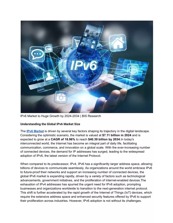 ipv6 market to huge growth by 2024 2034