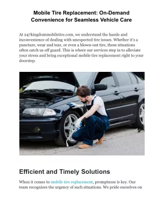 Mobile Tire Replacement_ On-Demand Convenience for Seamless Vehicle Care