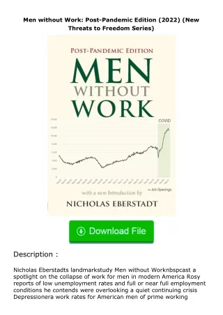 full✔download️⚡(pdf) Men without Work: Post-Pandemic Edition (2022) (New Threa