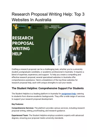 Research Proposal Writing Help: Top 3 Websites In Australia