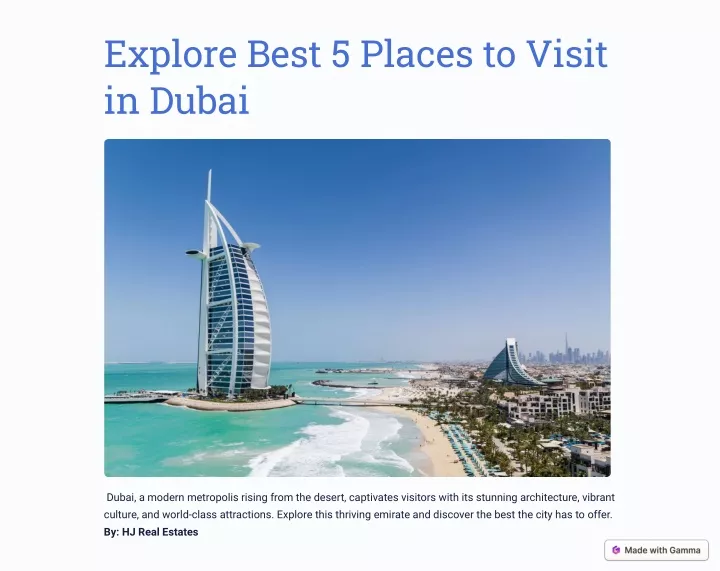 explore best 5 places to visit in dubai