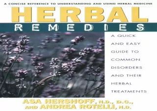 READ [PDF]  Herbal Remedies: A Quick and Easy Guide to Common Dis