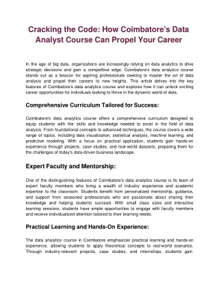 Cracking the Code_ How Coimbatore's Data Analyst Course Can Propel Your Career