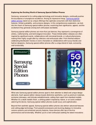 Samsung Special Edition Phones