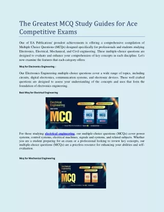 The Greatest MCQ Study Guides for Ace Competitive Exams