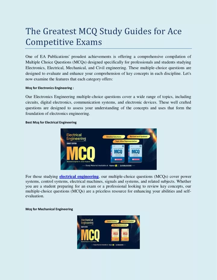 the greatest mcq study guides for ace competitive