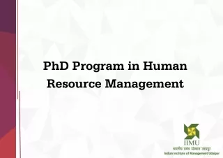 PhD Program in Human Resource Management