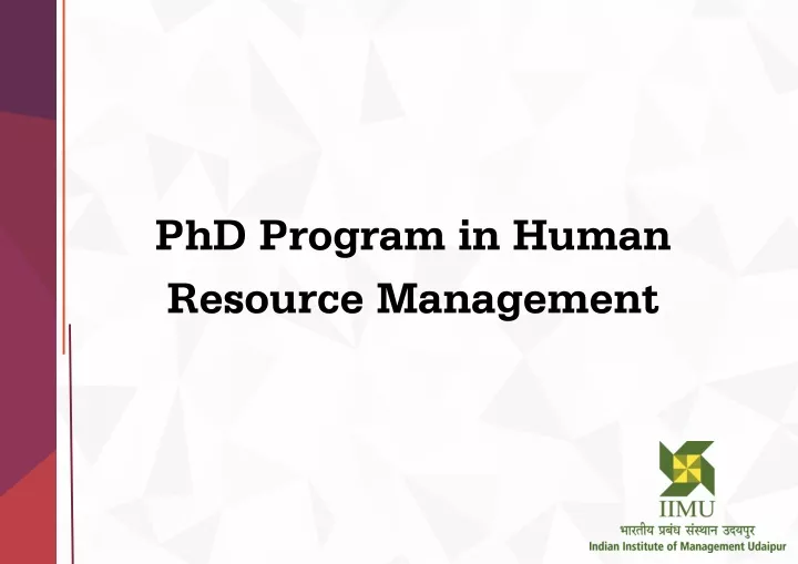 phd program in human