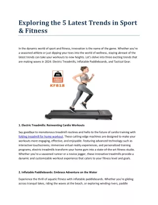 Exploring the 5 Latest Trends in Sport & Fitness