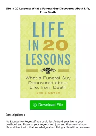 (❤️pdf)full✔download Life in 20 Lessons: What a Funeral Guy Discovered About L