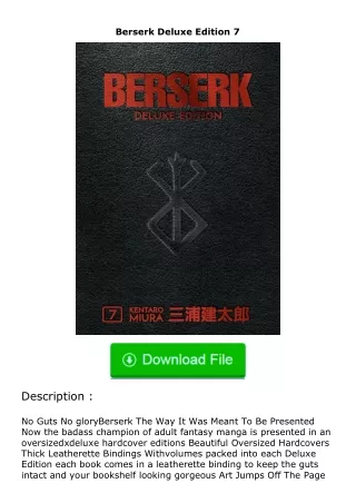 ✔️READ ❤️Online Berserk Deluxe Edition 7