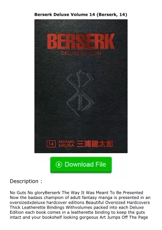 [READ]⚡PDF✔ Berserk Deluxe Volume 14 (Berserk, 14)