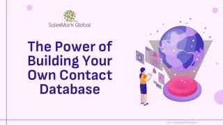 the power of building your own contact database