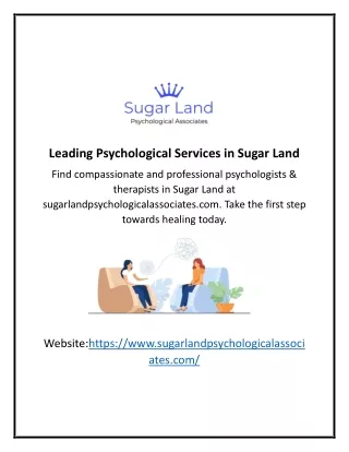 Leading Psychological Services in Sugar Land
