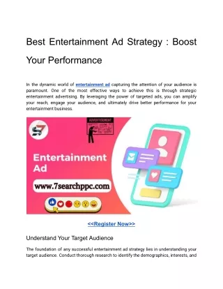 Best Entertainment Ad Strategy _ Boost Your Performance