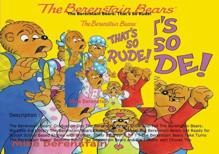 the berenstain bears that s so rude