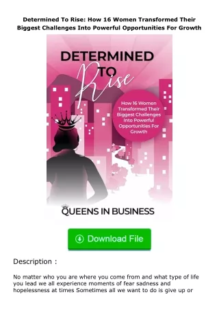download⚡️ free (✔️pdf✔️) Determined To Rise: How 16 Women Transformed Their B