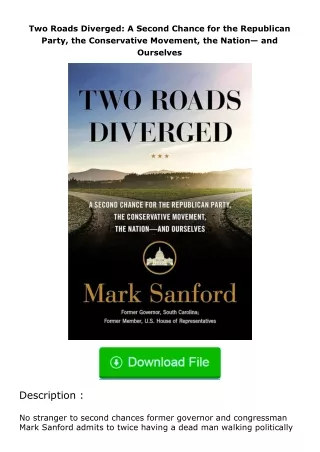❤️get (⚡️pdf⚡️) download Two Roads Diverged: A Second Chance for the Republica
