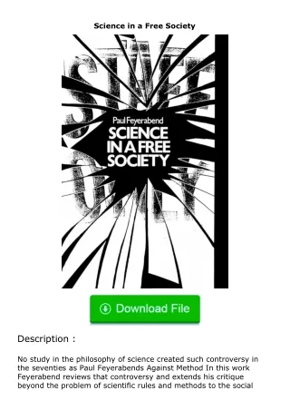 full✔download️⚡(pdf) Science in a Free Society