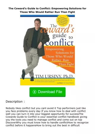 Download⚡(PDF)❤ The Coward's Guide to Conflict: Empowering Solutions for Those