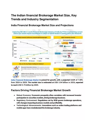 The Indian financial Brokerage Market Size, Key Trends and Industry Segmentation