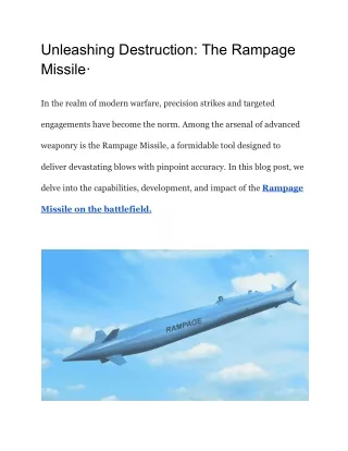 Unleashing Destruction_ The Rampage Missile·
