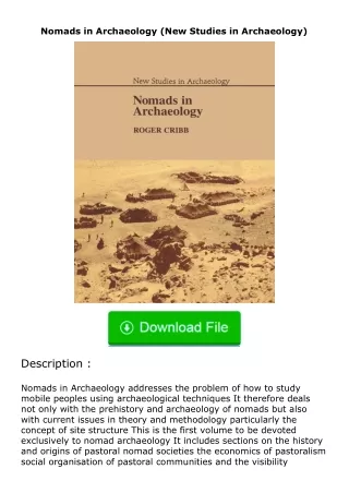 ❤️get (⚡️pdf⚡️) download Nomads in Archaeology (New Studies in Archaeology)