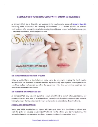 Unlock Your Youthful Glow with Botox in Riverside