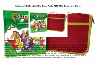 ❤pdf Beginner's Bible with Bible Cover Pack, 2015 (The Beginner's Bible)
