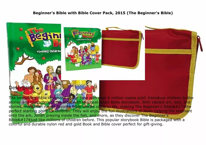 beginner s bible with bible cover pack 2015
