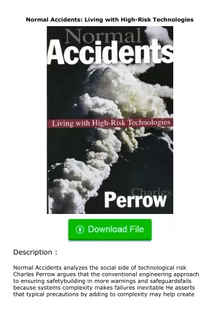 ❤️get (⚡️pdf⚡️) download Normal Accidents: Living with High-Risk Technologies